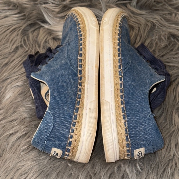 EUC Ugg Eyan II Canvas Sneaker Blue Denim Espadrille Trim Size 6.5 - Picture 5 of 13